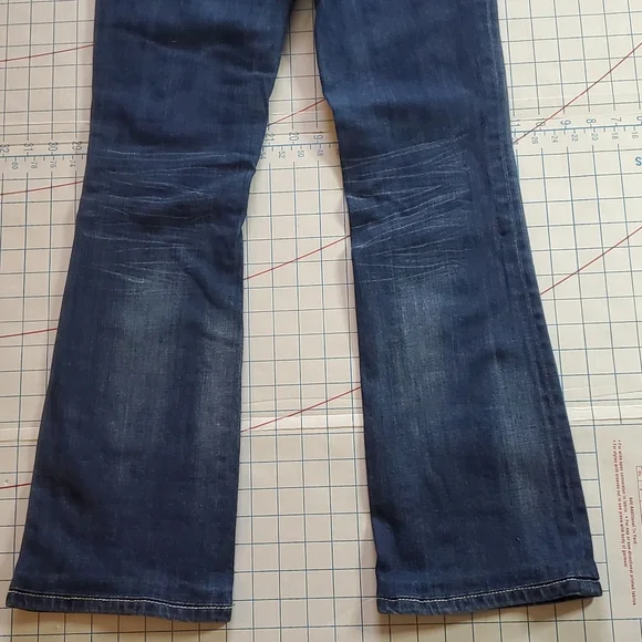 Miss Me Boot Women's Size 27 Jeans Actual 28x30 Denim Beaded Jeweled Blue - Picture 12 of 16